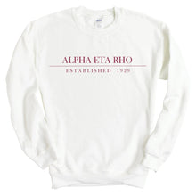 Load image into Gallery viewer, Alpha Eta Rho Boyfriend Sweatshirt - Fraternity Crewneck Sweatshirt - Kite and Crest