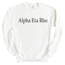 Load image into Gallery viewer, Alpha Eta Rho Clean and Simple Sweatshirt - Fraternity Crewneck Sweatshirt - Kite and Crest
