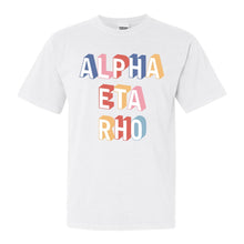 Load image into Gallery viewer, Alpha Eta Rho Colorful 3D Comfort Colors T-Shirt - Kite and Crest