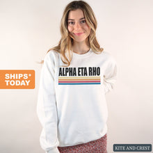 Load image into Gallery viewer, Alpha Eta Rho Lets Race Sweatshirt - Fraternity Crewneck Sweatshirt - Kite and Crest