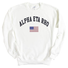 Load image into Gallery viewer, Alpha Eta Rho Traditional Flag Sweatshirt - Fraternity Crewneck Sweatshirt - Kite and Crest