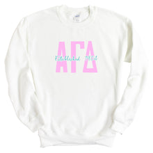 Load image into Gallery viewer, Alpha Gamma Delta Sweatshirt - AGD (Alpha Gam) Bright Retro Crewneck Sweatshirt - Kite and Crest