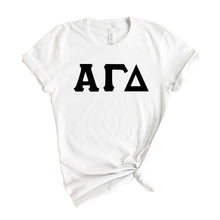 Load image into Gallery viewer, Alpha Gamma Delta T-Shirt | AGD Basic Black Letters Shirt | Alpha Gamma Delta Sorority Gift Idea - Kite and Crest