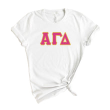 Load image into Gallery viewer, Alpha Gamma Delta T-shirt - Alpha Gam (AGD) Cute Letters Tee - Kite and Crest
