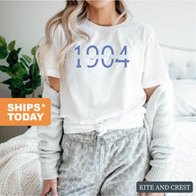 Load image into Gallery viewer, Alpha Gamma Delta T-shirt - Alpha Gam (AGD) Year Tee - Kite and Crest