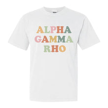 Load image into Gallery viewer, Alpha Gamma Rho Comfort Colors T-Shirt - AGR Bright and Colorful Shirt - Kite and Crest