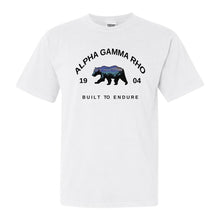 Load image into Gallery viewer, Alpha Gamma Rho Comfort Colors T-Shirt - AGR Fraternal Bear Shirt - Kite and Crest