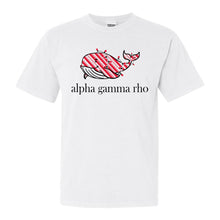Load image into Gallery viewer, Alpha Gamma Rho Comfort Colors T-Shirt - AGR Red Whale Shirt - Kite and Crest