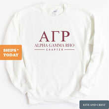 Load image into Gallery viewer, Alpha Gamma Rho Sweatshirt - AGR Basic Lined Crewneck Sweatshirt - Kite and Crest