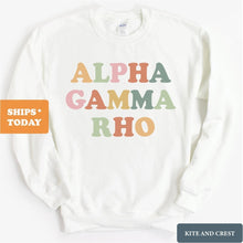 Load image into Gallery viewer, Alpha Gamma Rho Sweatshirt - AGR Bright and Colorful Crewneck Sweatshirt - Kite and Crest