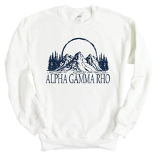 Load image into Gallery viewer, Alpha Gamma Rho Sweatshirt - AGR Epic Mountains Crewneck Sweatshirt - Kite and Crest
