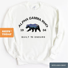 Load image into Gallery viewer, Alpha Gamma Rho Sweatshirt - AGR Fraternal Bear Crewneck Sweatshirt - Kite and Crest
