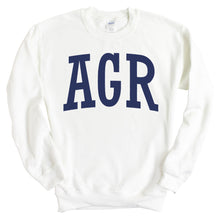 Load image into Gallery viewer, Alpha Gamma Rho Sweatshirt - AGR Intrinsic Lettered Crewneck Sweatshirt - Kite and Crest