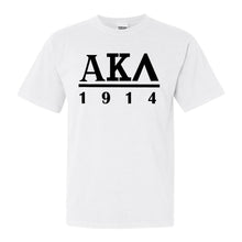 Load image into Gallery viewer, Alpha Kappa Lambda Black Letter Comfort Colors T-Shirt - Fraternity Tee - Kite and Crest