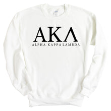 Load image into Gallery viewer, Alpha Kappa Lambda Block Letter Sweatshirt - Fraternity Crewneck Sweatshirt - Kite and Crest