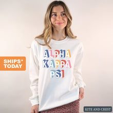 Load image into Gallery viewer, Alpha Kappa Psi Colorful 3D Sweatshirt - Fraternity Crewneck Sweatshirt - Kite and Crest