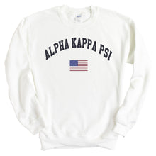 Load image into Gallery viewer, Alpha Kappa Psi Traditional Flag Sweatshirt - Fraternity Crewneck Sweatshirt - Kite and Crest