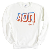 Load image into Gallery viewer, Alpha Omicron Pi Sweatshirt - AOPI American Colored Crewneck Sweatshirt - Kite and Crest