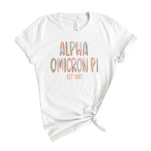 Load image into Gallery viewer, Alpha Omicron Pi T-shirt - AOPI Cooper Tee - Kite and Crest