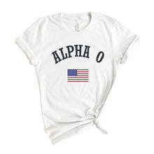 Load image into Gallery viewer, Alpha Omicron Pi T-shirt - AOPI USA Tee - Kite and Crest