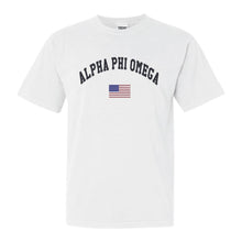 Load image into Gallery viewer, Alpha Phi Omega Traditional Flag Comfort Colors T-Shirt - Kite and Crest