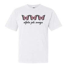 Load image into Gallery viewer, Alpha Phi Omega Trendy Butterfly Comfort Colors T-Shirt - Kite and Crest