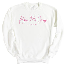 Load image into Gallery viewer, Alpha Phi Omega Vintage Alumna Sweatshirt - Fraternity Crewneck Sweatshirt - Kite and Crest