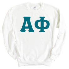 Load image into Gallery viewer, Alpha Phi Sweatshirt | Alpha Phi Basic Large Letters Crewneck Sweatshirt | Alpha Phi Sorority Gift Idea - Kite and Crest