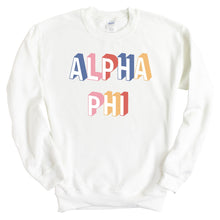 Load image into Gallery viewer, Alpha Phi Sweatshirt | Alpha Phi Retro Crewneck Sweatshirt | Alpha Phi Sorority Gift Idea - Kite and Crest
