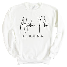 Load image into Gallery viewer, Alpha Phi Sweatshirt - APHI Sorority Alumna Crewneck Sweatshirt - Kite and Crest