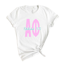 Load image into Gallery viewer, Alpha Phi T-shirt - A Phi Bright Retro Tee - Kite and Crest
