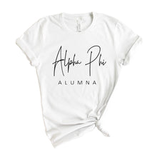 Load image into Gallery viewer, Alpha Phi T-shirt - A Phi Sorority Alumna Tee - Kite and Crest