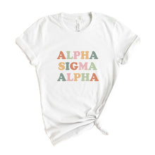 Load image into Gallery viewer, Alpha Sigma Alpha Bright and Colorful Sorority T-Shirt - Kite and Crest