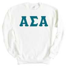Load image into Gallery viewer, Alpha Sigma Alpha Sweatshirt | Alpha Sigma Alpha Basic Large Letters Crewneck Sweatshirt | Sorority Gift Idea - Kite and Crest
