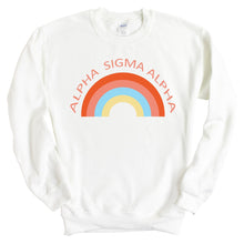 Load image into Gallery viewer, Alpha Sigma Alpha Sweatshirt - Alpha Sigma Alpha Colorful Rainbow Crewneck Sweatshirt - Kite and Crest
