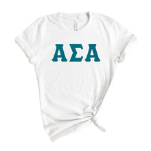 Load image into Gallery viewer, Alpha Sigma Alpha T-Shirt | Alpha Sigma Alpha Basic Large Letters Shirt | Alpha Sigma Alpha Sorority Gift Idea - Kite and Crest
