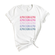 Load image into Gallery viewer, Alpha Sigma Alpha T-shirt - Alpha Sigma Alpha Bright and Stacked Tee - Kite and Crest