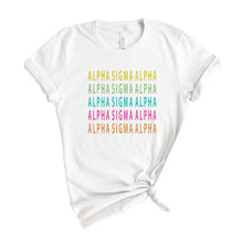 Load image into Gallery viewer, Alpha Sigma Alpha T-shirt - Alpha Sigma Alpha Modern Stacked Tee - Kite and Crest