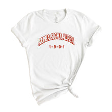 Load image into Gallery viewer, Alpha Sigma Alpha T-shirt - Alpha Sigma Alpha Red Arch Tee - Kite and Crest