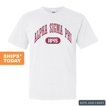 Load image into Gallery viewer, Alpha Sigma Phi Comfort Colors T-Shirt - Alpha Sig Large Athletic Shirt - Kite and Crest