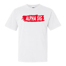 Load image into Gallery viewer, Alpha Sigma Phi Comfort Colors T-Shirt - Alpha Sig Red Slash Shirt - Kite and Crest