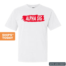 Load image into Gallery viewer, Alpha Sigma Phi Comfort Colors T-Shirt - Alpha Sig Red Slash Shirt - Kite and Crest
