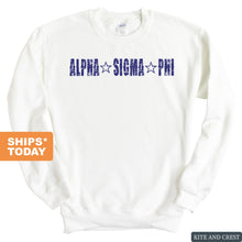 Load image into Gallery viewer, Alpha Sigma Phi Sweatshirt - Alpha Sig Fraternal Star Crewneck Sweatshirt - Kite and Crest