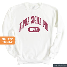 Load image into Gallery viewer, Alpha Sigma Phi Sweatshirt - Alpha Sig Large Athletic Crewneck Sweatshirt - Kite and Crest