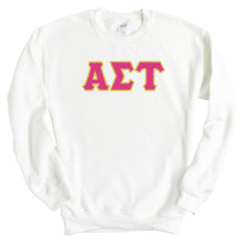 Load image into Gallery viewer, Alpha Sigma Tau Sweatshirt - Alpha Tau Cute Letters Crewneck Sweatshirt - Kite and Crest