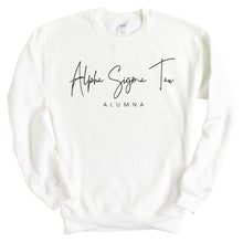 Load image into Gallery viewer, Alpha Sigma Tau Sweatshirt - Alpha Tau Sorority Alumna Crewneck Sweatshirt - Kite and Crest