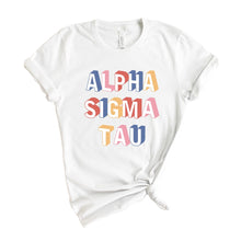 Load image into Gallery viewer, Alpha Sigma Tau T-Shirt | Alpha Tau Retro Shirt | Alpha Sigma Tau Sorority Gift Idea - Kite and Crest