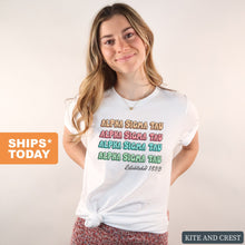 Load image into Gallery viewer, Alpha Sigma Tau T-shirt - Alpha Tau Stencil Tee - Kite and Crest