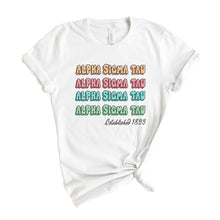 Load image into Gallery viewer, Alpha Sigma Tau T-shirt - Alpha Tau Stencil Tee - Kite and Crest