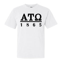 Load image into Gallery viewer, Alpha Tau Omega Comfort Colors T-Shirt - ATO Black Letters Shirt - Kite and Crest